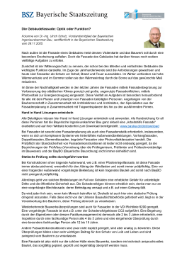 Die Gebäudefassade: Optik oder Funktion? / 28/11/2025 / Dr.-Ing. Ulrich Scholz