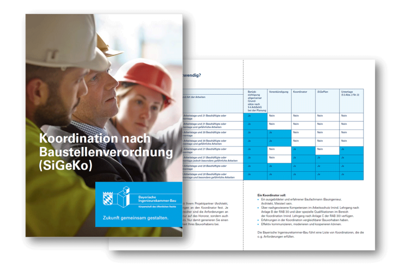 Neue Broschüre: Koordination nach Baustellenverordnung (SiGeKo)