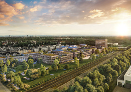 Die geplante Timber Factory liegt in der Baubergerstraße 34 im Münchener Stadtteil Moosach. Foto: UBM Development, HH Vision