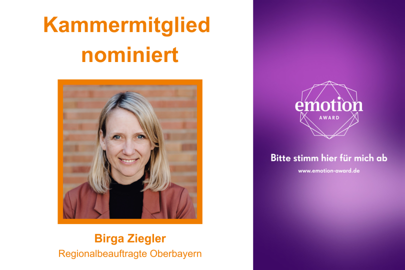 Kammermitglied Birga Ziegler hat Chancen auf Emotion-Award 2024 - Jetzt  abstimmen