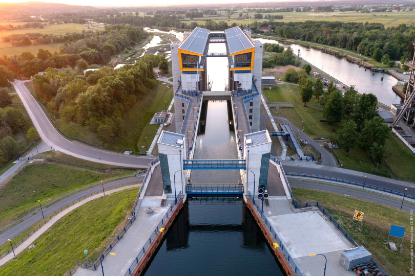 Neues Schiffshebewerk in Niederfinow (Brandenburg). Foto: Bundesanstalt für Wasserbau Karlsruhe