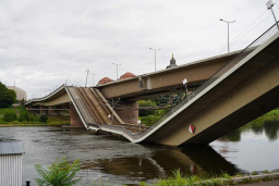 Der Einsturz der Carolabrücke in Dresden. Foto: Landeshauptstadt Dresden