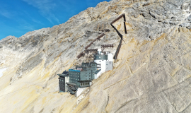 Luftaufnahme des Schneefernerhauses. Foto: 