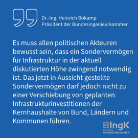 Zitat von Dr. Heinrich Bökamp, Präsident der Bundesingenieurkammer