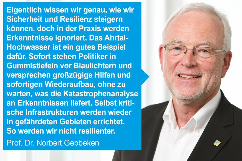 Prof. Dr. Norbert Gebbeken: Kritische Infrastruktur - Wo bleibt die Umsetzung der beschlossenen Resilienzstrategie?
