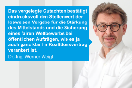 Dr.-Ing. Werner Weigl, 2. Vizepräsident der Bayerischen Ingenieurekammer-Bau und Vorsitzender des Arbeitskreises „Vergabe“ der Bundesingenieurkammer,