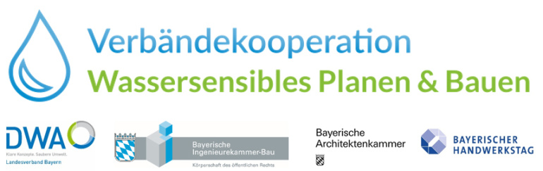 Logos mit Link zur Verbändekooperation "Wassersensibles Planen und Bauen" 