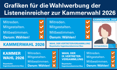 Grafiken für die Wahlwerbung der Listeneinreicher zur Kammerwahl 2026 als zip-Archiv