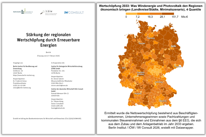 Studie: Stärkung der regionalen Wertschöpfung durch erneuerbare Energien