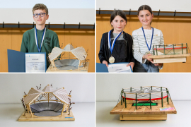 1. Platz für Paul vom Gymnasium Donauwörth und sein Modell „Arena Z“ in der Alterskategorie II (ab 9. Klasse) und 3. Platz für Emma und Elina von der Grund- und Mittelschule Fürstenzell und ihr Modell „Jägerwirth Arena“ in der Alterskategorie I (bis 8. Klasse). © Tobias Hase