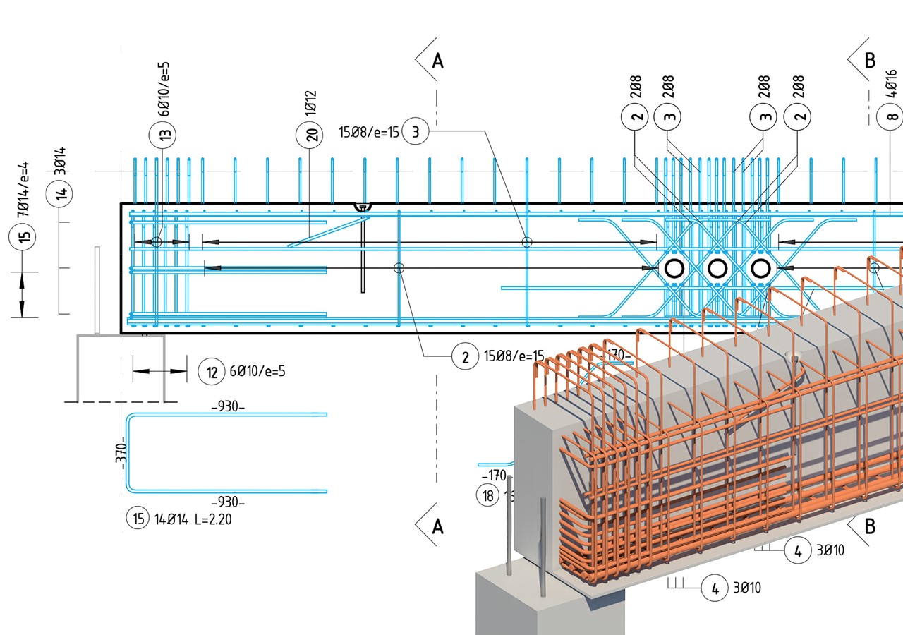 BIM-Anwendungsf&auml;lle in der Praxis: Ableitung von Bewehrungspl&auml;nen (AwF 080) - Grafik: &copy; SOFiSTiK 