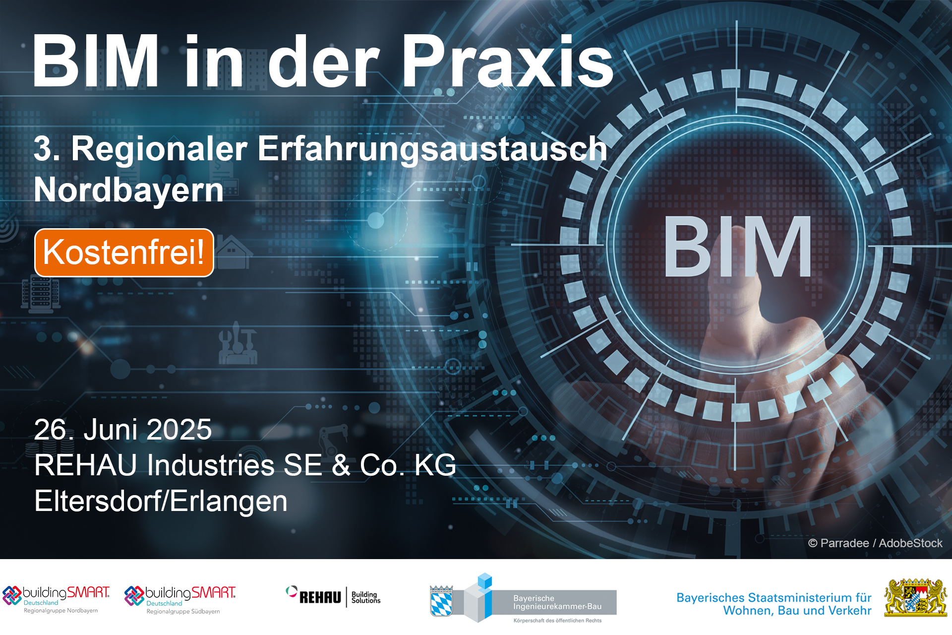 BIM in der Praxis: 3. Regionaler Erfahrungsaustausch Nordbayern - 26.06.2024 - Erlangen - Kostenfrei