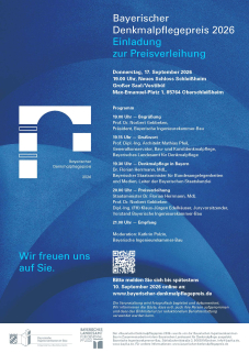 Bayerischer Denkmalpflegepreis - Programm Preisverleihung