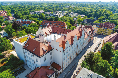 Grundschule an der Haimhauserstraße in München: Bayerischer Denkmalpflegepeis 2024 in Silber - Kategorie Öffentliche Bauwerke. Foto: Bauunternehmen Hansjörg Kunze GmbH